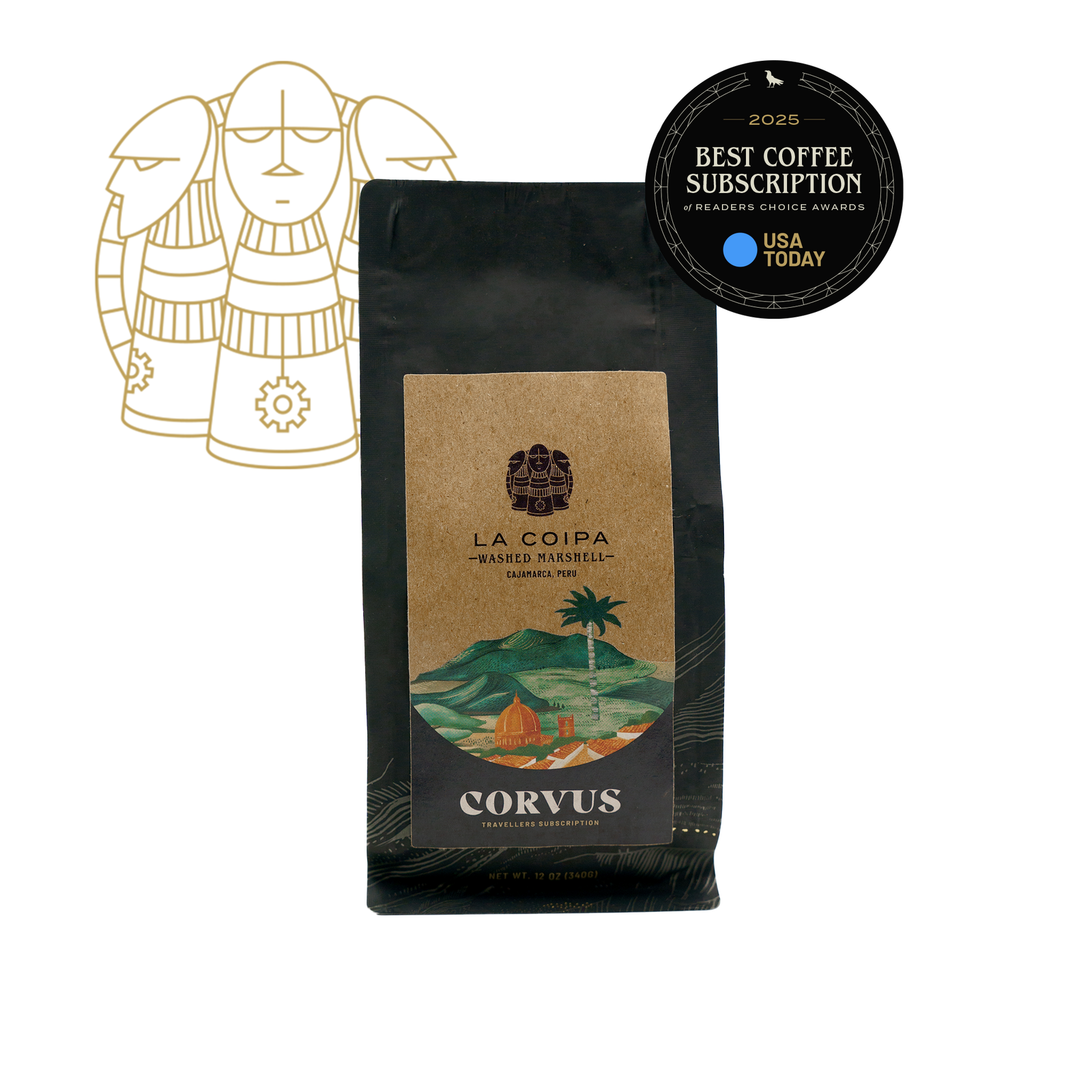 coffee bag of La Coipa from Peru with best coffee subscription badge